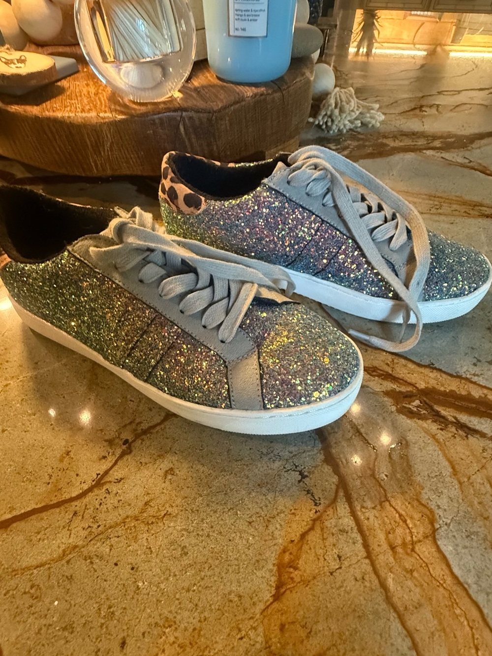 INC International Concepts Glitter Multicolor Low-Top Sneakers